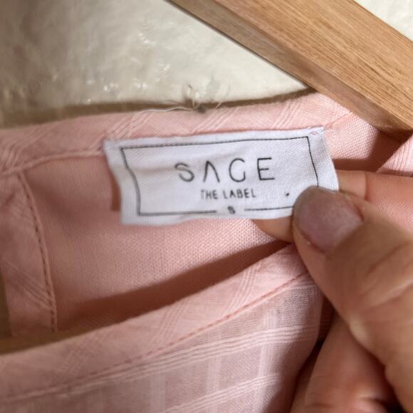 SAGE Women's Pink Lace Cap Sleeve Jewel Neck Short Fit & Flare Dress Size Small - Picture 3 of 7